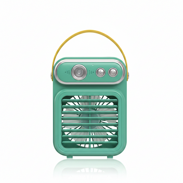 Portable Mini Spray Fan with Cool Mist Humidifier – Rechargeable USB Desktop Air Cooler Fan, 3-Speed Silent Cooling Fan