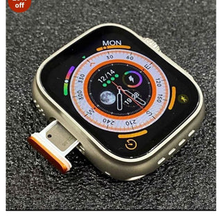 Premium S8 Ultra Smart Watch with 4G SIM Card | App Store Working, Google Maps, Facebook, YouTube, Android, Sports Features, Bluetooth Calling [SIM Supported]- with Extra Band (Orange and Black)