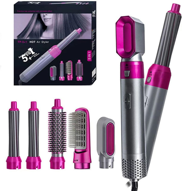 5-in-1 Multifunctional Hair Dryer Styling Tool – Hot Air Comb, Curler & Negative Ion Styler